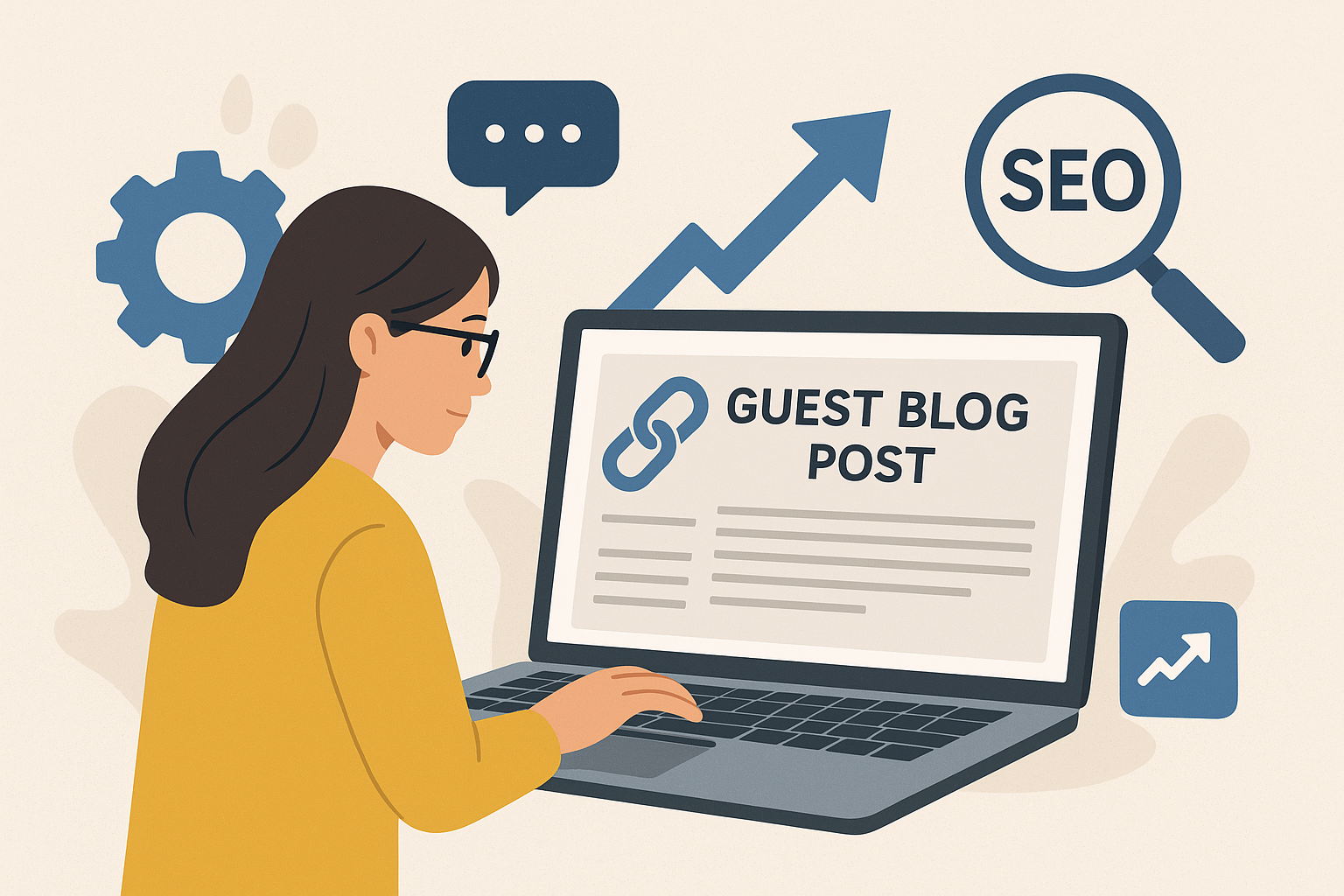 Guest posting SEO strategy illustration