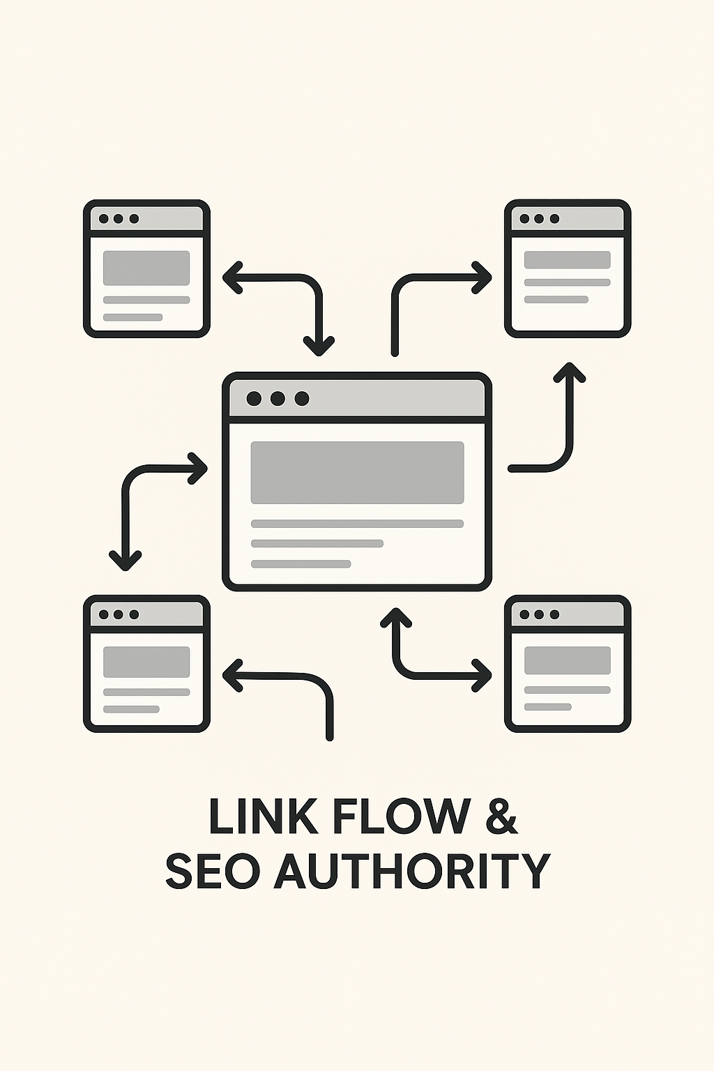 Internal linking strategy visual showing connected web pages for SEO.