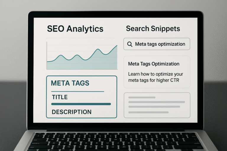 meta tag optimization concept showing website CTR improvement.